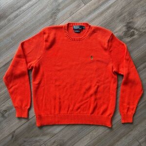 Vintage Polo Ralph Lauren Men’s Cable Knit Sweater Size XL Orange